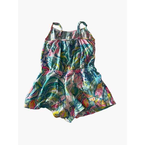 Lilly Pulitzer Romper Size 4-5 Pockets Pull on Style Cotton Aleene Romper in Sur - Picture 2 of 8